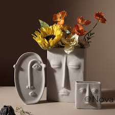 Ceramic vase for home decor,ceramic vase, dried flower vase, living room decoration, flower arrangement decoration shooting props,the best gift (white) 3.7 out of 5 stars 33 $9.79 $ 9. Nordic Contracted Creative Ceramic Vase Dried Flowers Art Human Face Design Home Drawing Room Decoration Luxury Vase Shopee Philippines