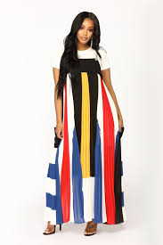 Colorful Character Stripe Dress Multi Color Striped Dress Dresses Tie Dress