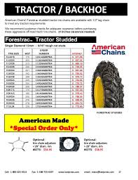Bright Backhoe Size Chart Rud Snow Chains Size Chart Tractor