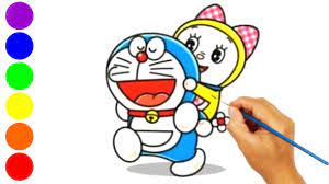 Sketsa gambar dorami hitam putih untuk kegiatan mewarnai Menggambar Dan Mewarnai Doraemon Dorami Youtube