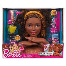 Black Barbie Styling Head Barbie Deluxe Styling Head Color And Style Black Curly Hair Curly Hair Styles Barbie Styling Head Barbie