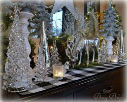 Silver Deer Christmas Sideboard White Christmas Decor Christmas Dining Table Decor Christmas Deer