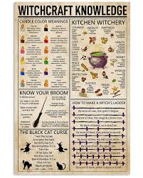 Witchcraft Witchery Knowledge Poster Witchcraft Spell Books Wiccan Spell Book Witch Spell Book
