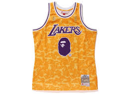 However, their most underrated jerseys have always been their blue throwback jerseys. Bape X Mitchell Ness Lakers Abc Basketball Swingman Jersey Yellow In 2021 Bape Bape T Shirt Lakers