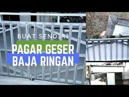 Pintu dapur besi desainrumahid com sumber desainrumahid.com. Tutorial Buat Pagar Geser Dari Baja Ringan Youtube Pagar Baja Atap