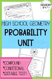 Probability Unit Bundle High School Geometry Notes Probability Worksheets Geometry Activities High School