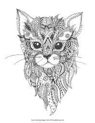 1) download the pdf that comes to your email after purchase. Zentangle Cat Coloring Page Free Printable Pdf From Primarygames