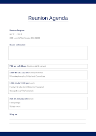 Try it free for 7 days now! Reunion Agenda Templates At Allbusinesstemplates Com