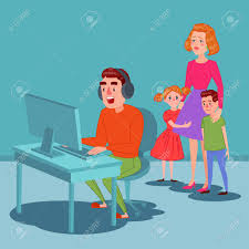 Are you ready to spend all your money on d. Father Playing On Video Games Computer Addicted Dad Family Problems Parenting Issues Concept Vector Illustration Royalty Free Cliparts Vectors And Stock Illustration Image 98078133