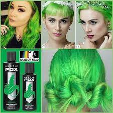 Arctic Fox In Iris Green Neon Green Hair Arctic Fox Hair Dye Hair Dye Videos