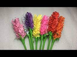 How To Make Easy Lavender Flower Origami Paper Tutorials Diy Paper Craft Lavender Origami Youtube Paper Crafts Diy Paper Flowers Lavender Crafts