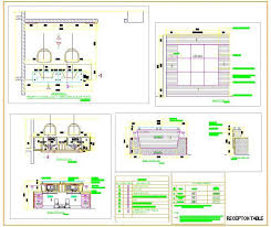 File size for autocad autodesk dwg software: Straight Line Reception Table Autocad Dwg Plan N Design