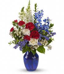 Sea To Shining Sea Same Day Delivery Blue Flower Arrangements White And Blue Flowers Flower Arrangements Diy