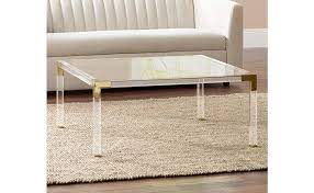 A glass coffee table makes for an elegant, subtle addition to the room, while a coffee table with storage is perfect for creating space for a striking centerpiece. Amazon Com Hanna 40 Square Clear Acrylic Modern Coffee Table 55 Downing Street Kitchen Dining