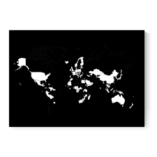 Black and white world map poster | zazzle.com. Weltkarte Poster In Schwarz Weiss Lander Zum Abziehen