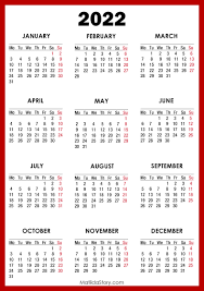 Choose your 2022 monthly planner and print the we have 2 new 2022 calendars for you and we will keep adding more designs. 2022 Calendar Printable Free Red Monday Start Matildastory Com