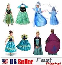 Princess Elsa Anna Role Cosplay Dress Up Costume Dress For Girls Toddler 2 10 Y Ebay