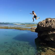 My Friend S Kid Jumping Into The Giant Rock Pool At Sorrento Beach Morningtonpeninsula Australia Visitvictoria Sorrentoba Rock Pools Visit Victoria Trip