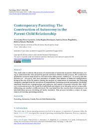 Cuidado de sí mismo incluye cualquier acción intencional que usted toma para cuidar de su salud física, mental, emocional y espiritual. Pdf Contemporary Parenting The Construction Of Autonomy In The Parent Child Relationship