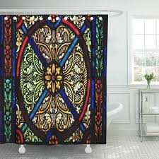 Browse through our bathroom windows photo gallery below. Blue Church Stained Glass Window Design Green Circle Cross Beauty Brilliant Bathroom Shower Curtains 60x72 Inch From Opensky Accuweather Shop