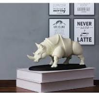 Modern Creative Resin Rhino Ornament Wild Animal for Home ...