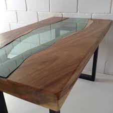 Live Edge Acacia Wood Dining Table With Glass River Centre Wood Dining Table Farmhouse Dining Table Glass Dining Table