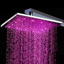 Us 89 99 10 Inch Brass Shower Head With Color Changing Led Light Shower Heads Led Color Changing Lights Rainfall Shower Head