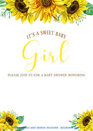 This is a simple cut and paste paper craft good just for fun, numbers practice, or a sunflower theme. Free Sunflower Baby Girl Invitation Templates Free Printable Birthday Invitation Templates Bagvania