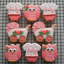 Girl Baby Shower Cookies Owl Onesie Pram Flower Baby Shower Cookies Baby Shower Cookies Girl Baby Girl Cookies