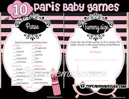 Paris Diva Baby Shower Game Package Instant Download Cupcakemakeover Paris Baby Shower Paris Baby Shower Theme French Baby Shower