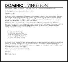 But they do not affect the opinions and recommendations of the authors. Transportation Manager Cover Letter Sample Cover Letter Templates Examples