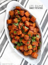 Chili Roasted Sweet Potatoes Recipe Budget Bytes Recipe Sweet Potato Recipes Roasted Roasted Sweet Potatoes Sweet Potato Recipes