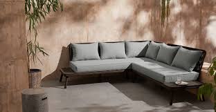 Alif Garden Corner Lounge Set Concrete Grey And Grey Eucalyptus In 2020 Minimalist Outdoor Furniture Furniture Outdoor Furniture