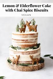 Lemon Elderflower Cake With Chai Spice Biscuits Recipe Vegan Christmas Desserts Savoury Cake Vegan Christmas