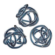 Tong Glass Knot Sculpture Elk Home Blue Glass Glass Decor