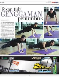 Lakukan senaman fleksibiliti (yoga dan taichi), kekuatan otot (tekan tubi) dan daya tahan otot (berlari) sebanyak 2 hingga 3 kali seminggu. Tekan Tubi Genggaman Penumbuk Klik