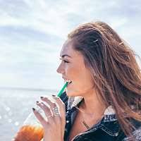 A Sailor pours the first latte for the official opening of Starbucks.