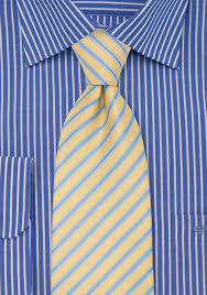 Yellow Mens Tie With Light Blue Stripes Bows N Ties Com
