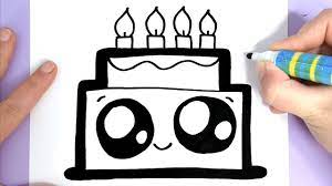 After that, you will thicken the candlestick lines as shown and then the right side. How To Draw A Cute Birthday Cake Easy Happy Drawings Youtube