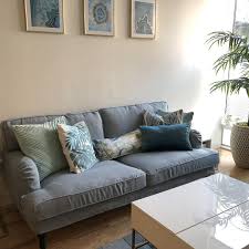Ikea Stocksund In Luna Sky Linen Sofa Slipcovers Caro Papouille Sofa Sofacovers Ikea Ikeahack Home Homed Stocksund Sofa Ikea Stocksund Ikea Sofa