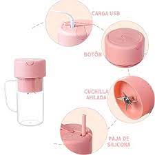 Licuadora Portátil, Mini Batidora Personal, Batidora Recargable USB con 6  Cuchillas y Pajita de Silicona, Vaso de Licuadora Portátil para Batidos,  Zumos, Smoothies, 420ml (Rosa) : Amazon.com.mx: Hogar y Cocina