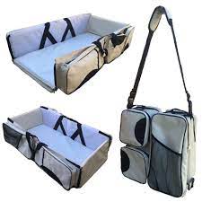 3 In 1 Diaper Bag Travel Bassinet Changing Station Foldable Light Cream Bed Traveling With Baby Travel Bassinet Travel Diaper Bag