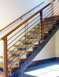 You can buy premade handrails made of wood, metal, or synthetic materials in. Railing Design Metal And Wood Combo Railing Design Wood Posts Railing Design Stairs Design Modern Stair Railing Design