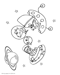 Keeping with that theme, we are here with a collection of free printable space coloring pages. Astronaut And The Alien In Outer Space Coloring Pages Printable Com