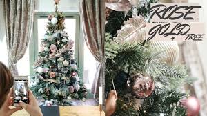 Decorating My Christmas Tree Rose Gold Blush Pink Feathers Youtube