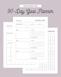 Senarai cuti panjang 2019 3. 90 Day Goal Planner Printable Planner Goal Action Plan Etsy
