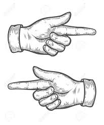 1f59a 🖛 sideways black right pointing index: Hand Gesture Pointing Left And Right Finger Retro Vintage Sketch Royalty Free Cliparts Vectors And Stock Illustration Image 68335368