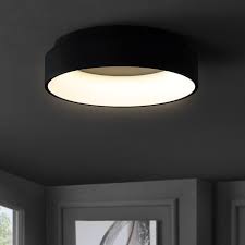 Black metal flush mount ceiling light. Ring 17 7 Integrated Led Metal Flush Mount Ceiling Light Black By Jonathan Y Walmart Com Walmart Com