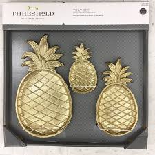 But because it's so chic and special, can be used as a tray for candy or serving on the coffee table. Pineapple Trays Gold Set Of 3 Threshold Target Liked On Polyvore Featuring Home Kitchen Dining And Serveware Gold Tray Gold Set Target Finds
