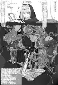 shirabe shiki, highres, translation request, 1girl, big belly, breasts,  candy, casual sex, cellphone, food, habit, headress, japanese text, large  breasts, legs apart, lollipop, monochrome, nun, pee, peeing, phone,  restrained, smartphone, stomach bulge,